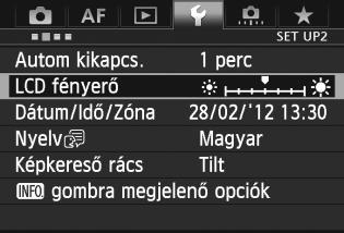 Képmegjelenítés beállításainak módosítása 3 Az LCD-monitor fényerejének beállítása Módosíthatja az LCD-monitor fényerejét a jobb olvashatóság