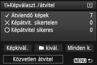 d Képek átvitele számítógépre 5 Hajtsa végre a képátvitelt. Ellenőrizze, hogy a számítógép képernyőjén az EOS Utility kezdőképernyője látható-e.