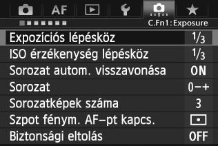 3 Az egyedi funkciók beállításai A [8] lapon a saját fényképezési stílusához igazíthatja a különböző fényképezőgép-funkciókat.