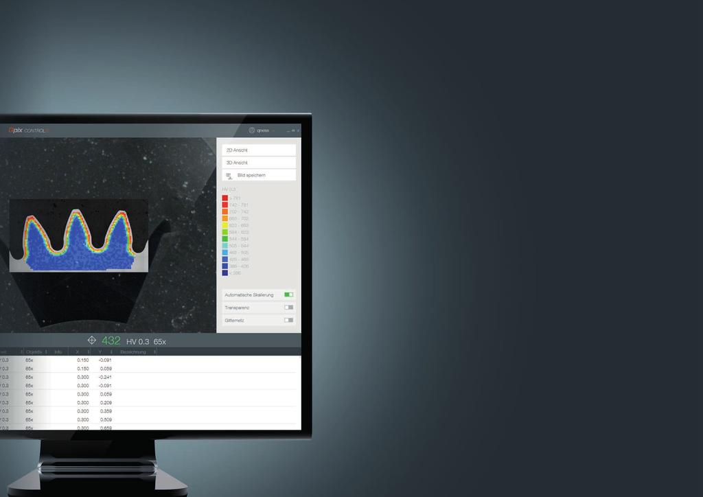 Felületi keménységeloszlás FLÄCHEN HÄRTEVERTEILUNG Az opcionális softwaremodul