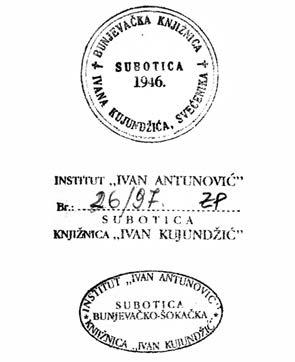 BUNJEVAČKO-ŠOKAČKA KNJIŽNICA kuću. Odbor se sastao ukupno pet puta, a posljednja je sjednica održana 26. XII. 1918.