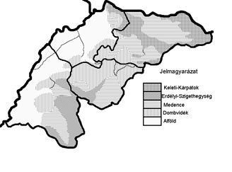 Relieful regiunii Crișanei-Maramureș (Legenda: Carpații Orientali, Munții Apuseni, Depresiuni, Zone deluroase, Câmpii) 1 Regiunea Crișana-Maramureș are un climat continental.