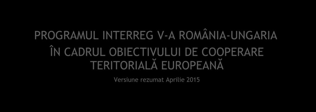OBIECTIVULUI DE COOPERARE