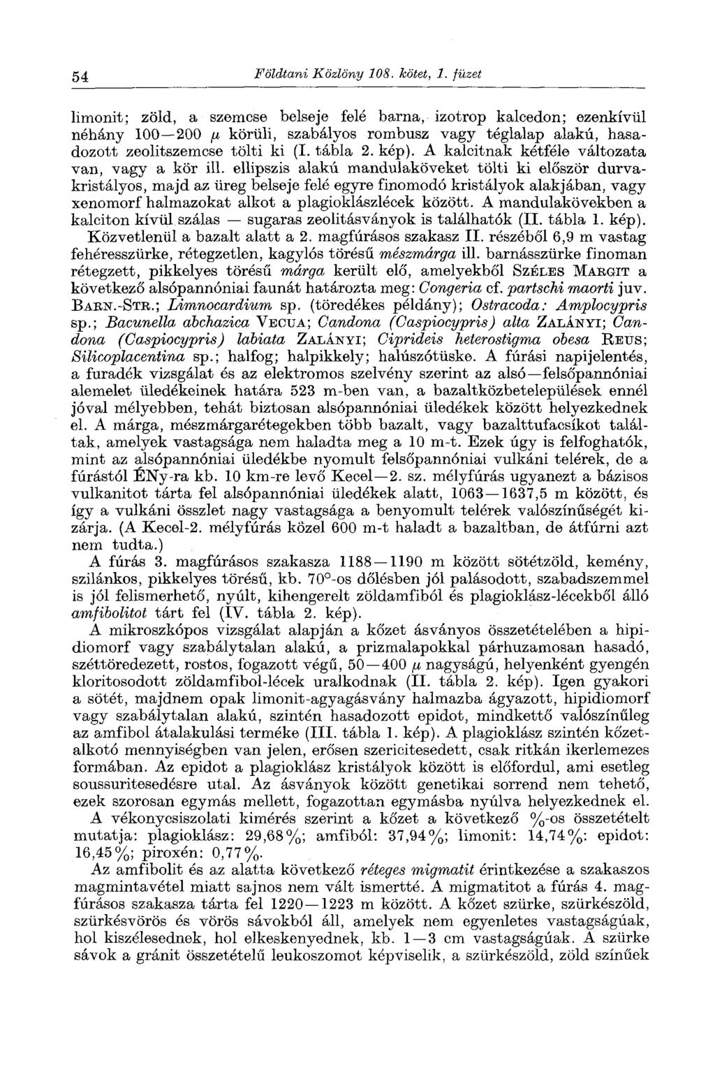 54 Földtani Közlöny 108. kötet, 1.