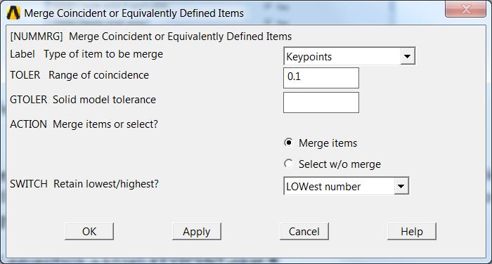 Importáláshoz a felső menüből kiválasztjuk a Utility Menu Import IGES menüpontot. A felugró ablakban mindent alapértelmezett érteken hagyunk.