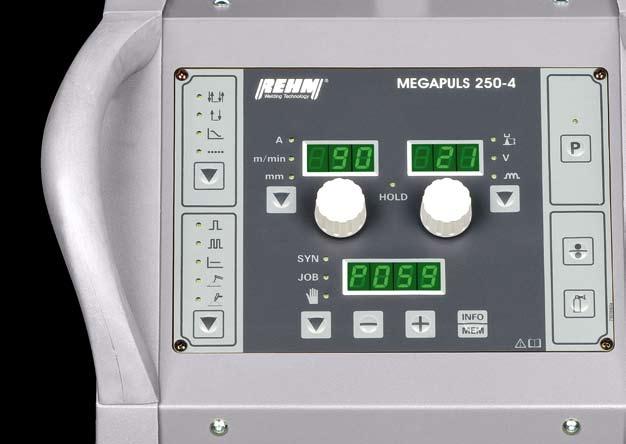 eredményesen alkalmazott RMI kezelési koncepció által a MEGAPULS 250 hegesztőgép kezelése gyerekjáték.