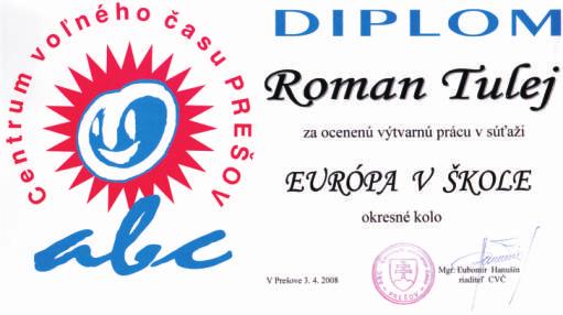 Výtvarná súťaž Európa v škole V mesiacoch január a február 2008 sa rómski žiaci ZŠ Svinia aktívne zúčastnili výtvarnej súťaže,,európa v škole okresné kolo. Mottom 55.