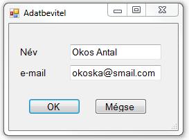 Saját tervezésű párbeszédablak készítéséhez a Windows Forms Application projekthez további formokat kell adnunk a Project/Add Windows Form menüpont kiválasztásával.
