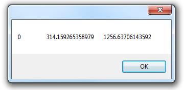 private void button1_click(object sender, EventArgs e) Gömb g = new Gömb(10); Kör k = g; Alakzat a = g; MessageBox.Show("" + a.terület() + "\t" + k.terület() + "\t" + g.