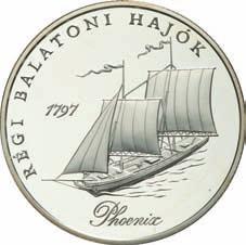 1998 Régi balatoni hajók - Phoenix, 1797 Alte Balatonschiffe - Phoenix, 1797 Old Balaton Ships - Phoenix, 1797 2000 Forint Ag 925-31,46 g -