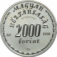 , Wertzahl und Jahreszahl/ legend, in the middle mintmark, value and date 2000 forint / BP.