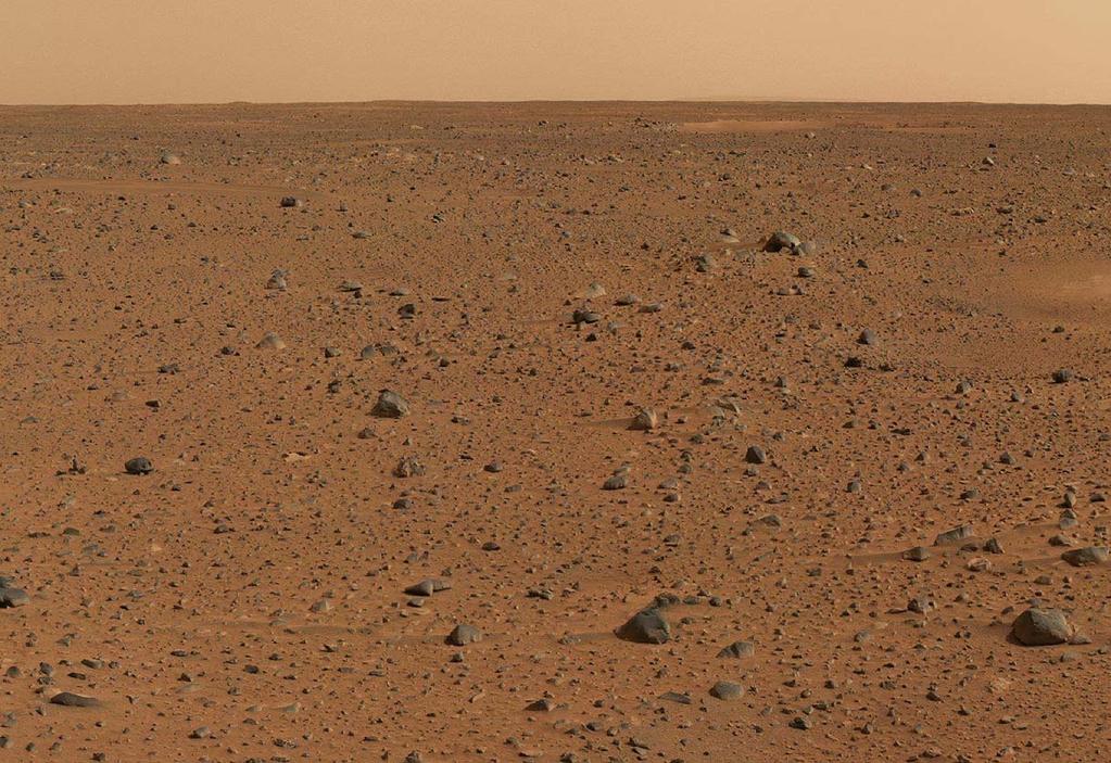 Marsi meteoritok Típusos marsi tájkép: