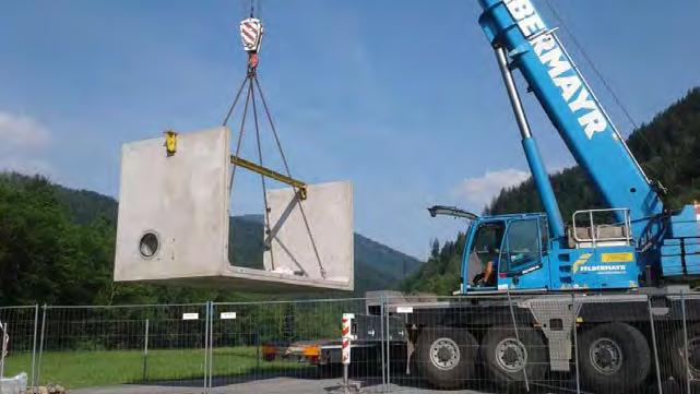 Nach einer Wirtschaftlichkeitsprüfung und Abwägung sämtlicher Vor- und Nachteile der verschiedenen Ausführungsmöglichkeiten, fiel die Entscheidung zu Gunsten des SW-Fertigteilbehältersystems