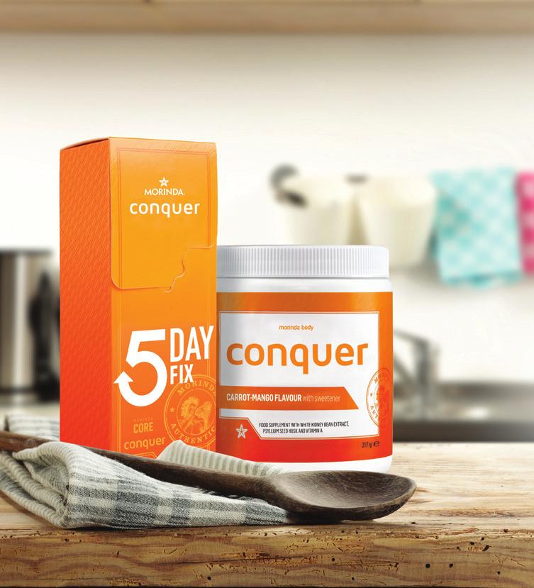 CONQUER VĂ AJUTĂ SĂ FIȚI ÎN FORMA CEA MAI BUNĂ Morinda Body Conquer este un produs bogat în fibre, conceput pentru a contribui