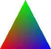 Háromszög kitöltése (OpenGL) Egyetlen színnel glbegin(gl_triangles); glcolor3f(0.1, 0.2, 0.