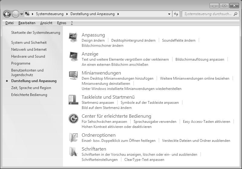 Oder: Über Start Systemsteuerung Darstellung und Sounds anpassen durch Doppelklick mit der linken Maustaste. DE (Abb.