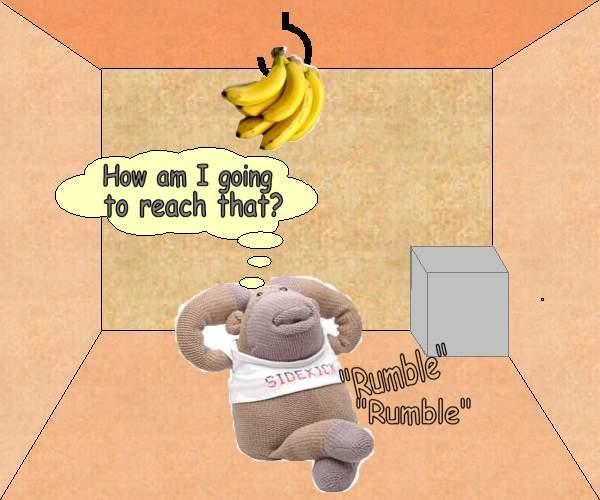 Majom és banán példa (PROLOG) Egy szobában van egy majom, a plafonon csüng 10 banán, a