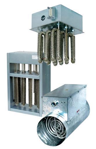 Léghevítők Lufterhitzer Air heaters HRR Csatornás léghevítő horganyzott acéllemezből készült két oldalán peremes házzal, RHR fűtőelemekkel Szellőző- és klímatechnika, szárítóberendezések,