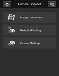 A fényképezőgép működtetése az okostelefonnal A telepített Camera Connect alkalmazással rendelkező okostelefonok használatával megtekintheti a fényképezőgépen tárolt képeket, valamint távolról