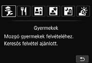 A <S> nyílgombok segítségével válassza ki a kívánt fényképezési mód ikonját. Forgassa el a <6> tárcsát a fényképezési mód kiválasztásához.