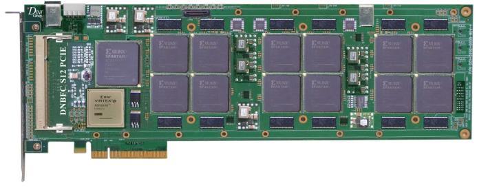 DINI Group DNBFC_S12_PCIe HPC alkalmazásokhoz fejlesztett olcsó megoldás 12 db Spartan-6 LX150 FGPA (~90000