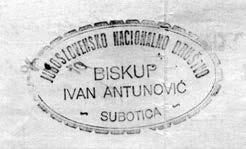 JUGOSLOVENSKO NACIONALNO DRUŠTVO BI S K U P I VA N A N T U N O V IĆ JU GO SLO VEN SKO NA CI O NAL NO DRUŠTVO BI SKUP IVAN AN TU NO VIĆ, su bo tič ka udru ga bu nje vač ke mla de - ži iz sre di ne