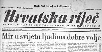 JE ZIK Božićni broj Hrvatske riječi 1945., Subotica. u ne ke do me ne jav ne upo ra be. U sli je du toga, h r vat sk i p o st up no u la z i u me d i je, jav nu upra vu i ško le.