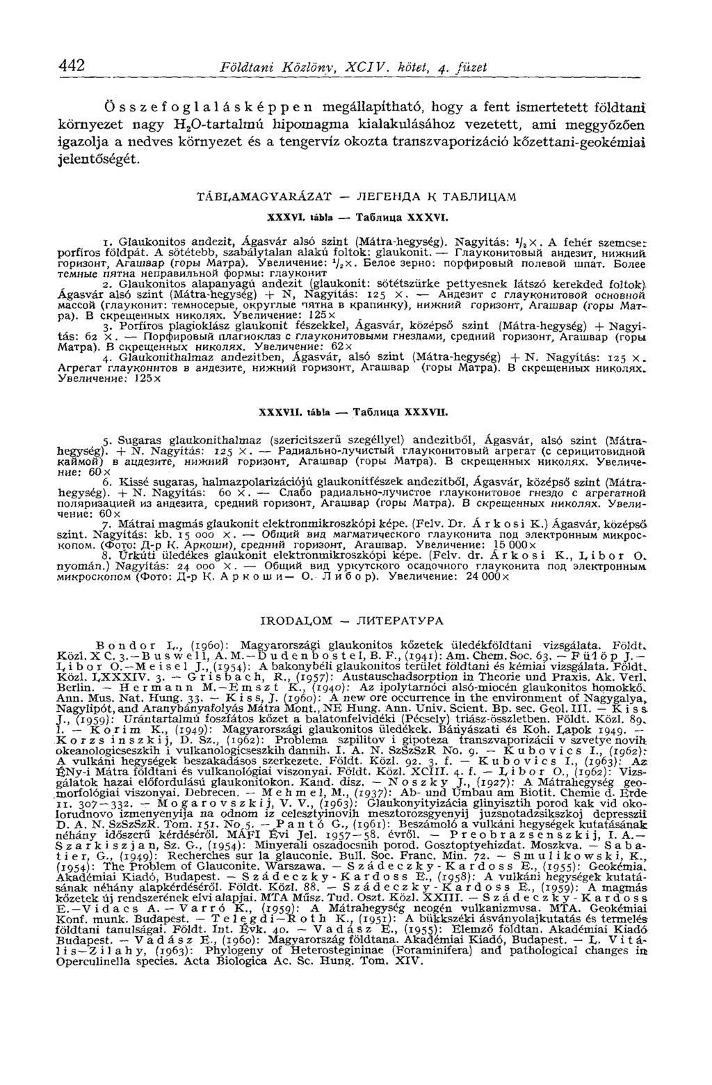 442 Földtani Közlöny, XCIV. kötet, 4.
