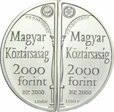 / 2000 / LEBÓ F a két oldalt összeillesztve középen a Lorántffy-loggia egyik oszlopa, a boltívek felett a Hold és a Nap motívumaival /die beiden Seiten zusammengepasst in der Mitte ein Säule des