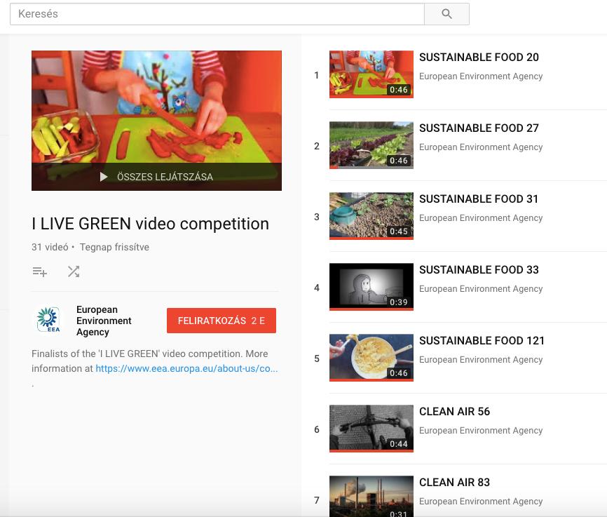 I LIVE GREEN video competition 4 thematic