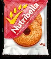 Nutribella fahéjas, kókuszos, teljes kiőrlésű keksz (1 db-os, súly: 23,5 g) Nutribella töltött keksz meggyes, kajszis (2 db-os, súly: