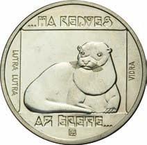 inscription and value MAGYAR / NÉPKÖZTÁRSASÁG / 200 / FORINT felül verdejel, oldalt évszám, alul mesterjegy /oben Mzz.