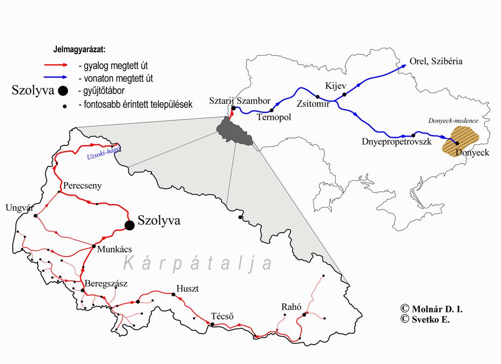 elindultunk Szolyvára, az emberaszalóba. Itt már drótkerítés várt bennünket. Itt már több ezren gyűltünk a Kárpátalján élő magyarok és a Csapon már fogságba esett katonákat is ide hozták.