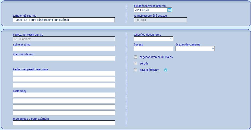 Amennyiben a devizaátutalási tranzakció megfelel a SEPA átutalás kritériumainak, a web Electra automatikusan átirányítja a SEPA átutalás rögzítő képernyőjére.