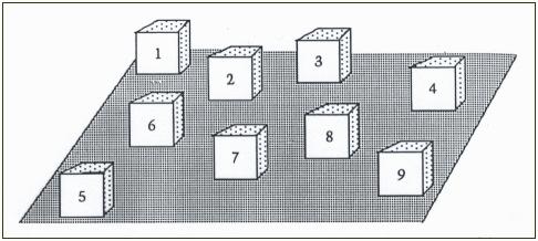 A rendszer feltárását nehezítő tényezők: A rendszer nagyfokú komplexitása és összetevőinek (téri és vizuális) kísérleti operacionalizálása Mérőeljárásai: Knox Cubes Imitation Test (1914) Corsi Kockák
