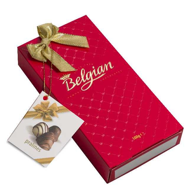 BELGIAN SZEZON DÍSZDOBOZOS TERMÉKEK ÚJ ÚJ Belgian Praliné with Ribbon 100g x 11 EAN