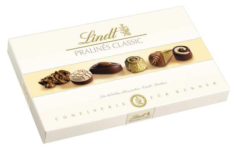 LINDT SZEZON TERMÉKEK Lindt Pralinés Classic vegyesdesszert 125g x 6 EAN 4000539307003