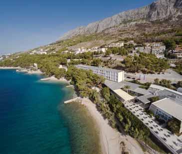 srednja dalmacija omiš / kaštel štafilić Hotelsko naselje Sagitta 2*/3* POLOŽAJ: uz more, okružen borovom šumom, SADRŽAJI: 450 kreveta uz plažu, hotel 3* s 87 soba, 40 apartmana 3*