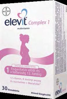 ) Elevit Complex multivitamin Multivitamin a baba tervezésétől az. trimeszter végéig, magas folsav és Metafolin tartalommal.