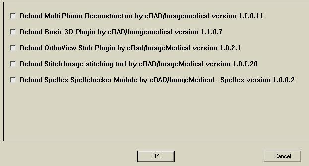 3.7 Beépülő Modulok / Plug-in Modules Az erad PACS támogatja a tőle függetlenül licencelt beépülő modulokat, amelyek nem elérhetőek az alap viewer-ben, így például a több-síkbeli rekonstrukciós