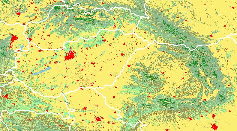 egymástól (amely prezentálja az egész Föld összes lehetséges felszíntípusát), az örökzöld tűlevelű erdőktől a városi beépített területen keresztül a vízfelületekig.