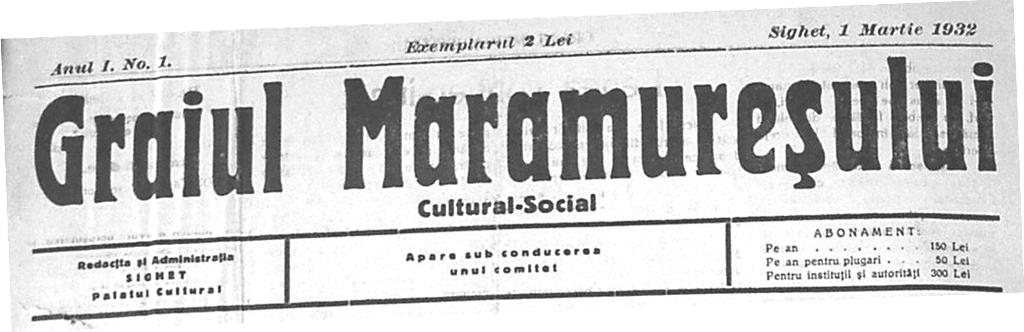 ANIVERSĂRI 26 75 de ani de la prima apariţie a Graiului Maramureşului BIOGRAFIA UNEI CONŞTIINŢE GAZETARUL DE LEGEA VECHE ION BERINDE T rei au fost factorii mai importanţi ai culturii şi civilizaţiei