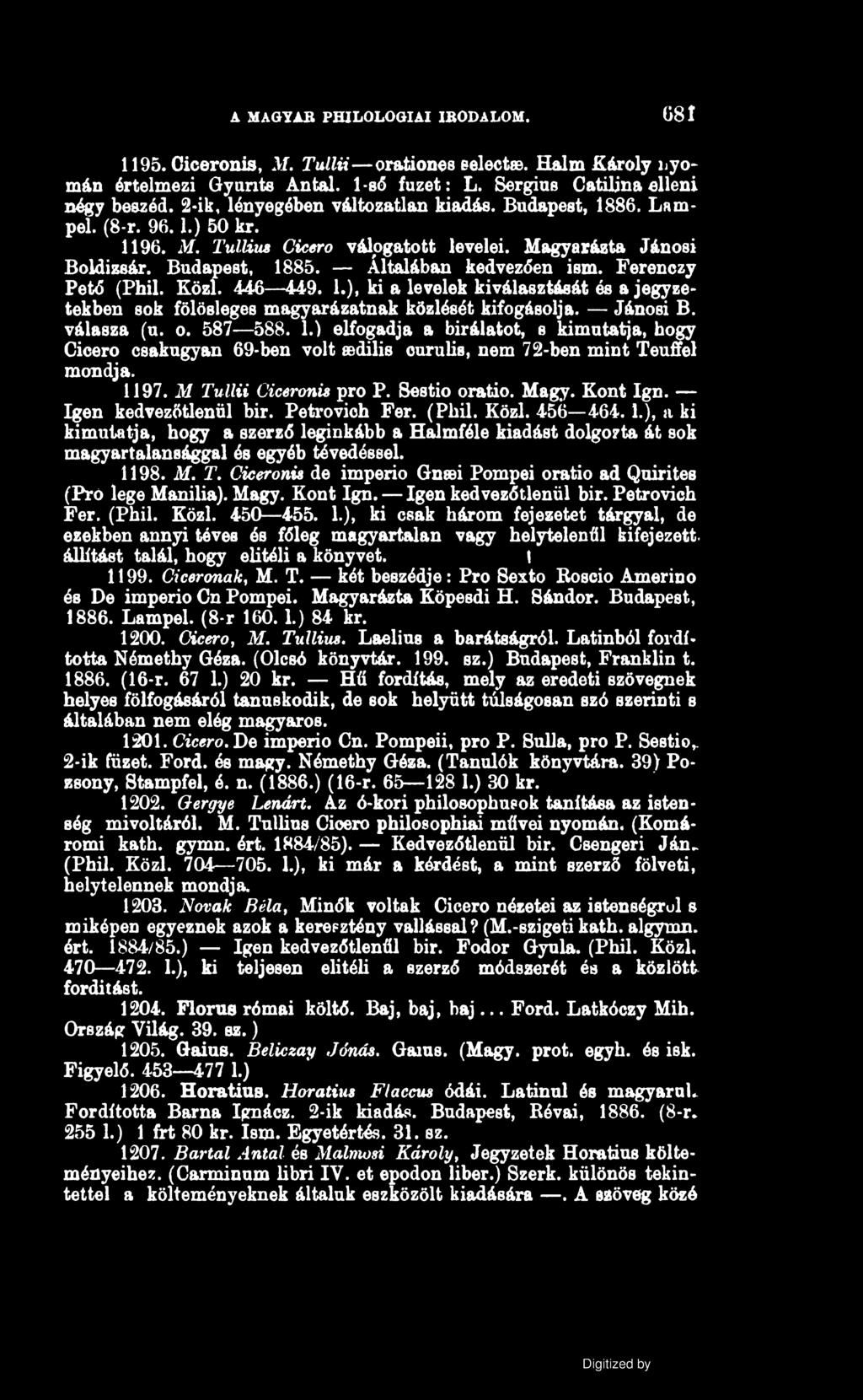 A MAGYAR PHILOLOÖIAI IRODALOM 1886-BAN. - PDF Free Download