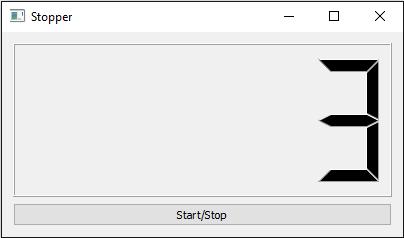 Stopper Qt-val fejlesztve QWidget Egyszerre ablak és olyan objektum, amely vezérlőket (timer, textbox, button) tárol, és támogatja az ezek közötti aszinkron üzenetek kezelését.