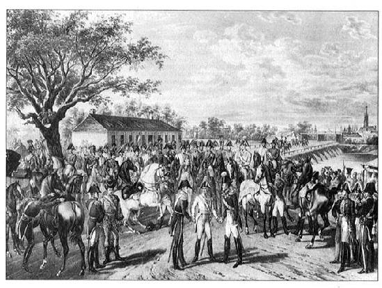 Encuentro de Federico Guillermo III, Francisco I y Alejandro I a) Enumere qué países formaron la Santa Alianza. (0,5 puntos por elemento) b) Explique con qué objetivo se creó la Santa Alianza.