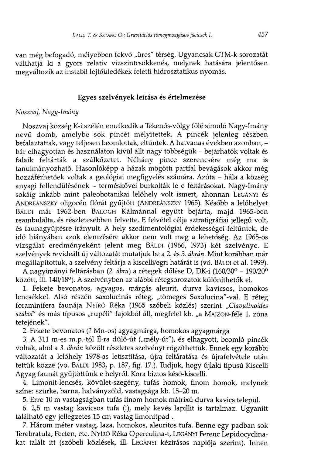ВАШ T. & SZTANÓ О.: Gravitációs tömegmozgásos fáciesek 1. 457 van még befogadó, mélyebben fekvő üres" térség.