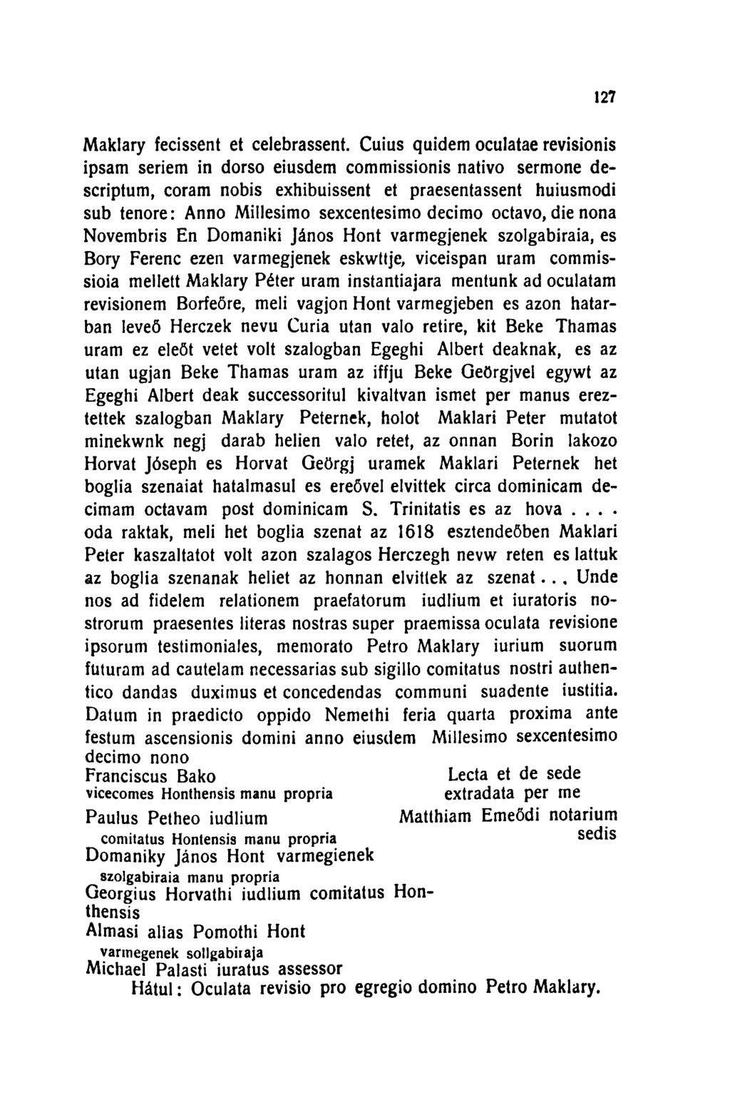 127 Maklary fecissent et celebrassent.
