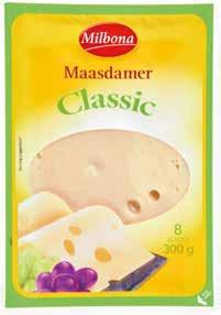 g, 1 kg = 1664 Ft MILBONA MAASDAMER SAJT Szeletelt, zsíros, félkemény maasdam sajt TÖLTSE