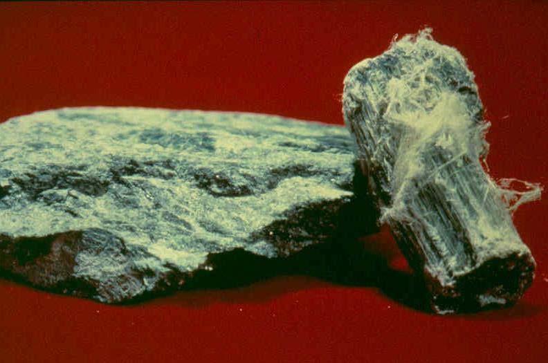 Hornblende a leggyakoribb amfibol (Ca-, Mg-, Na-, Al- és Fetartalmú) Azbeszt szálas amfibol (Ca-, Mg-, Na-, Al- és