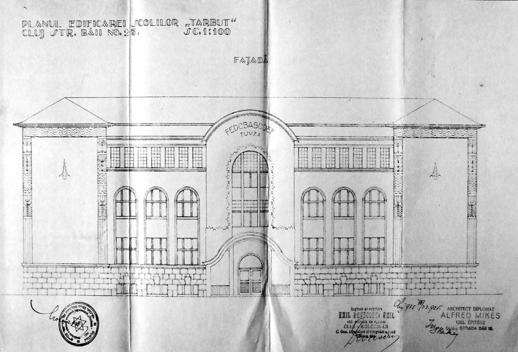 8. Educaţie, strategii de şcolarizare Imaginea 22. Planul clădirii liceelor Tarbuth din Cluj, 1925. 940 Anul 1926 a adus schimbări în privinţa administraţiei şcolilor.
